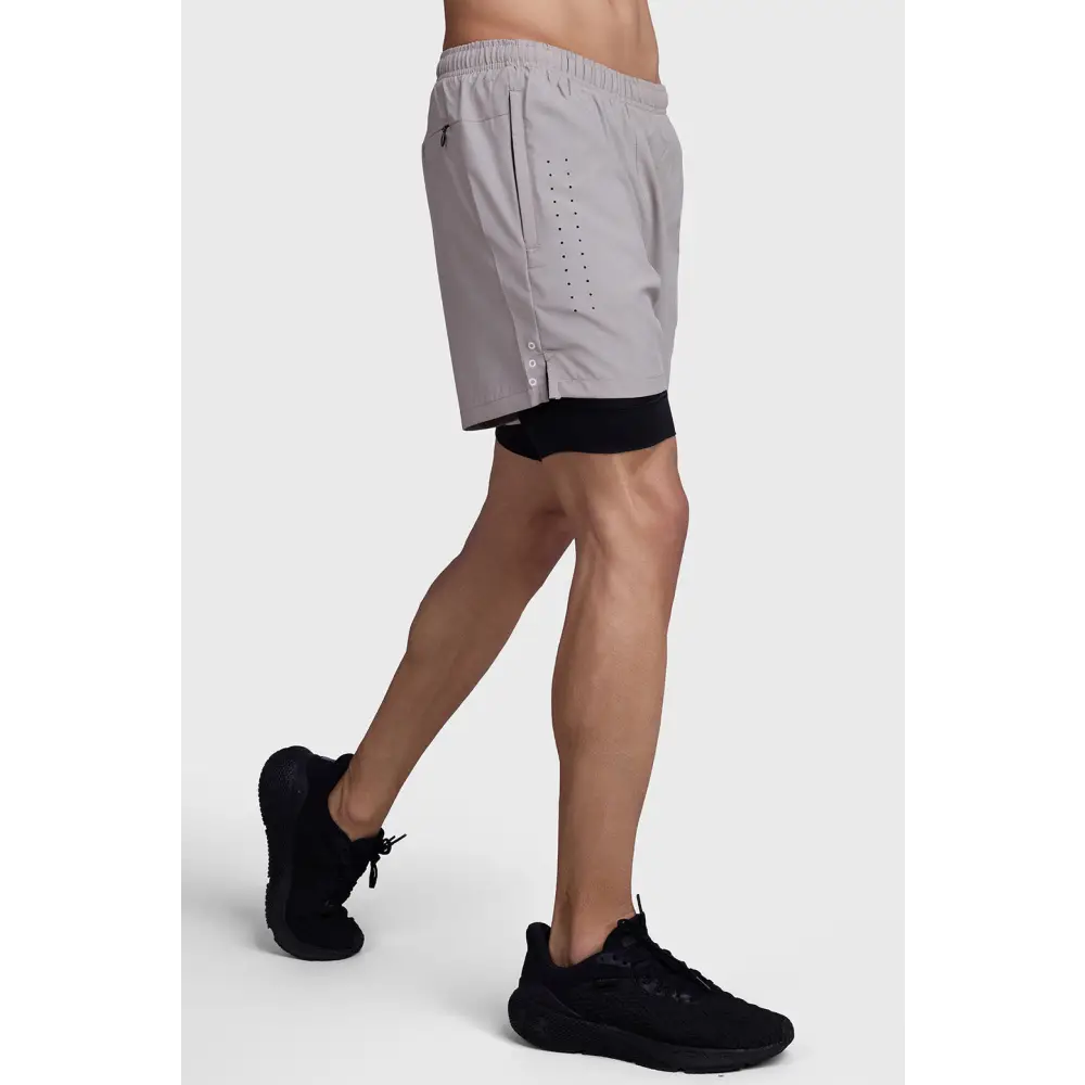 2 in 1 Laser Short Beige/Black - Shorts