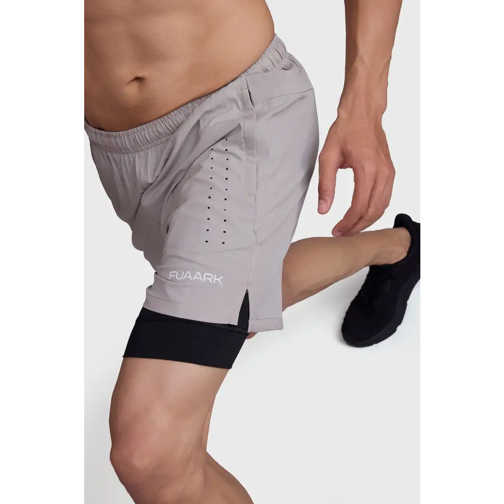 2 in 1 Laser Short Beige/Black - Shorts