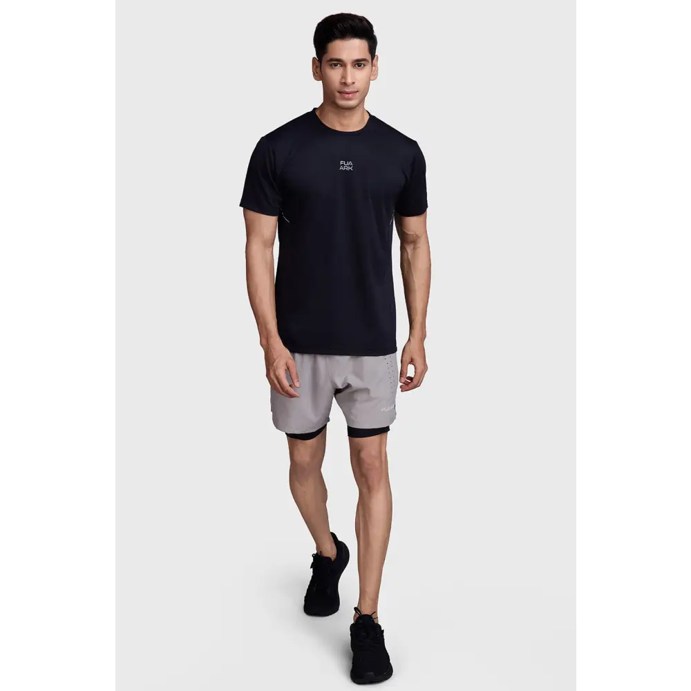 2 in 1 Laser Short Beige/Black - Shorts