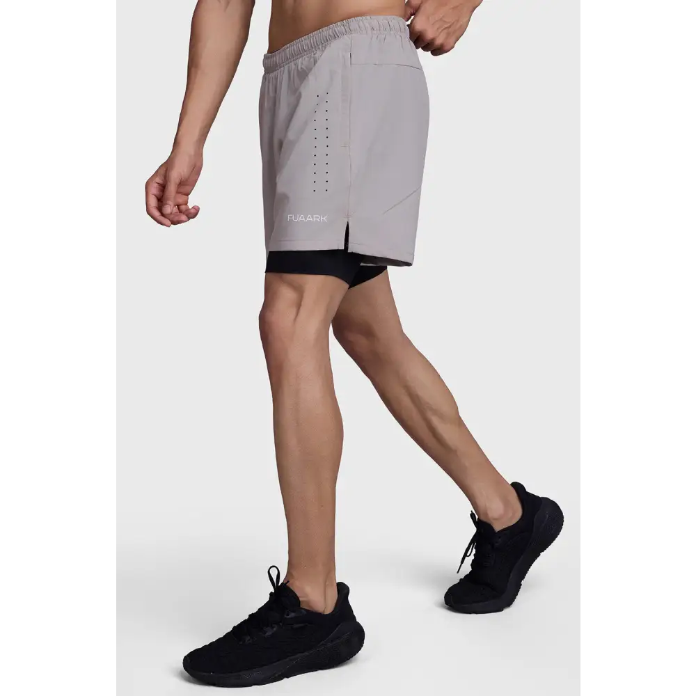 2 in 1 Laser Short Beige/Black - Shorts