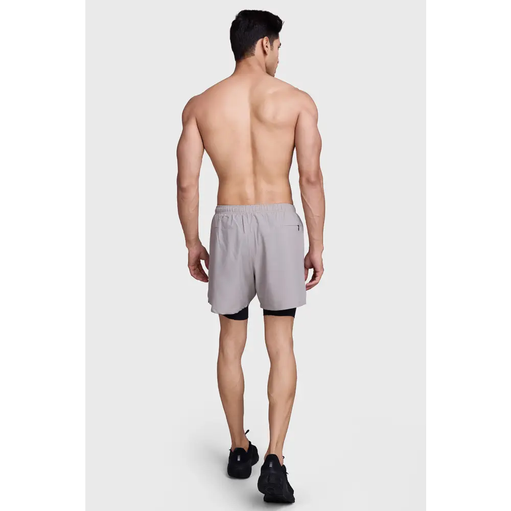2 in 1 Laser Short Beige/Black - Shorts
