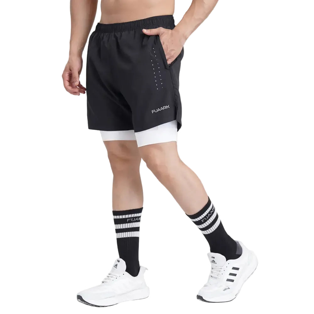 2 in 1 Laser Short Black - Shorts