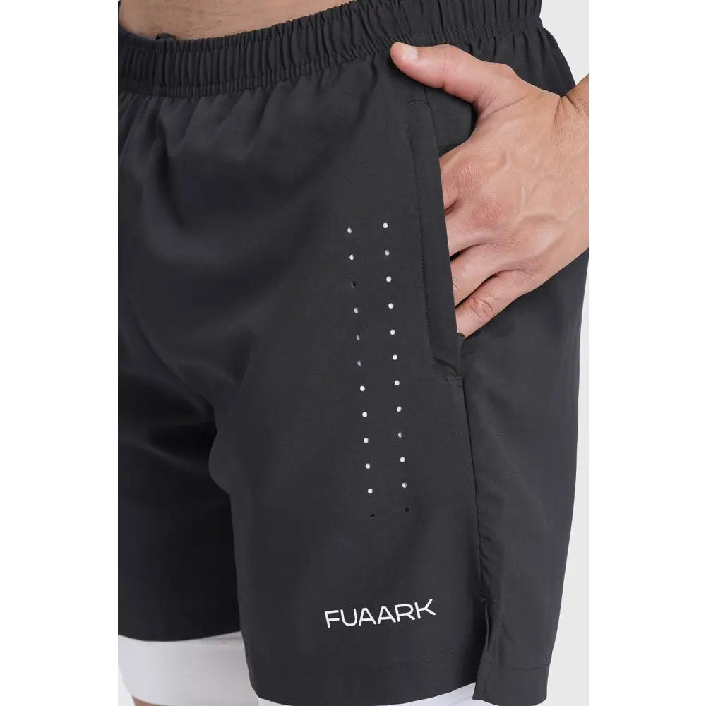 2 in 1 Laser Short Black - Shorts