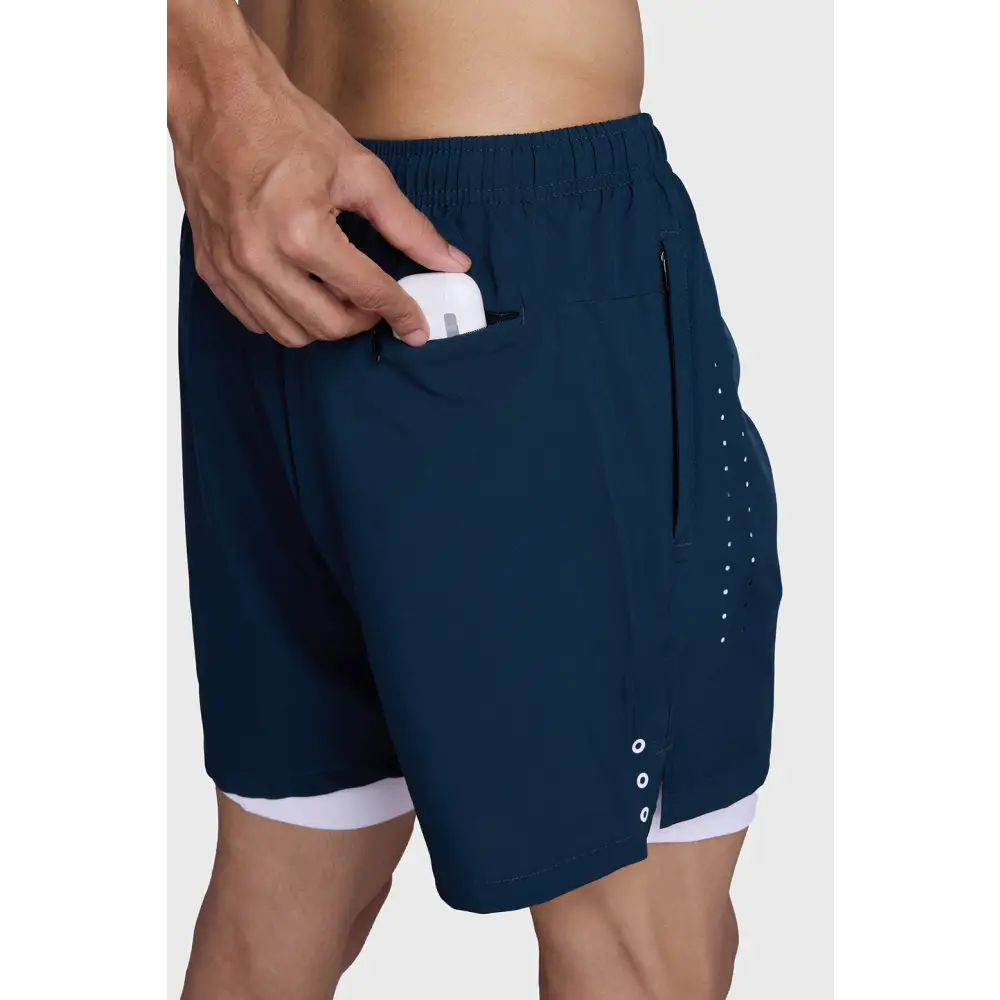 2 in 1 Laser Shorts Pine Green - Shorts