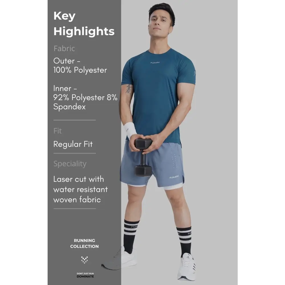 2 in 1 Laser Shorts Raw Steel - Shorts
