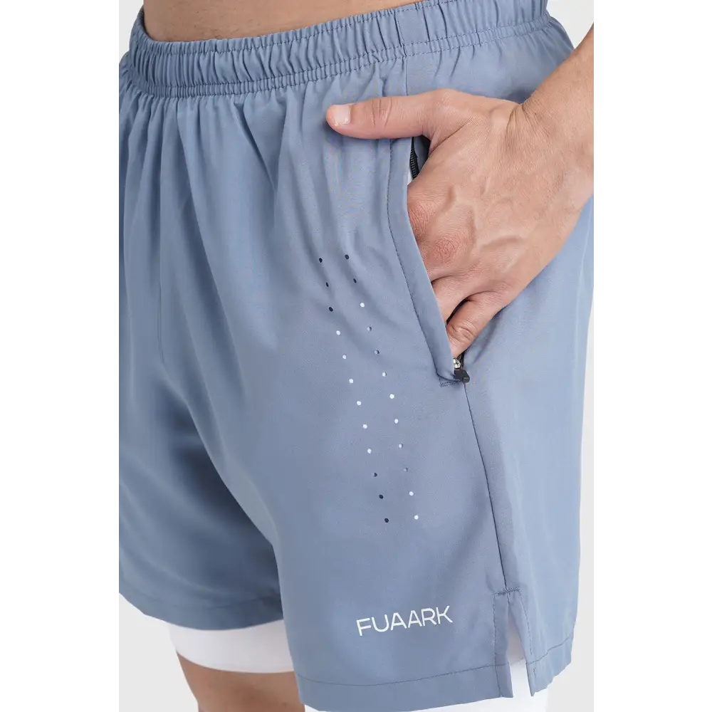 2 in 1 Laser Shorts Raw Steel - Shorts