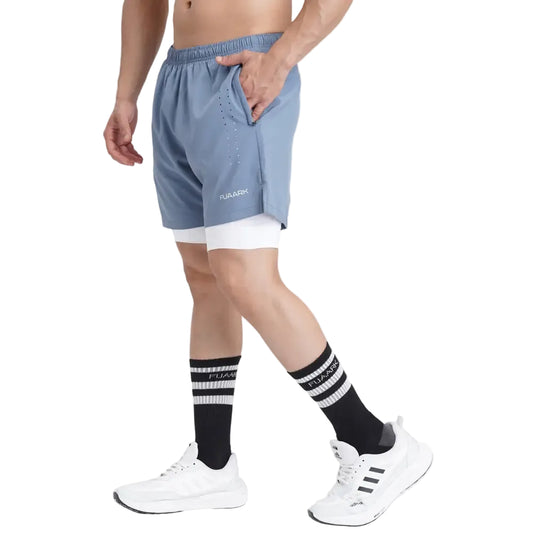 2 in 1 Laser Shorts Raw Steel - Shorts