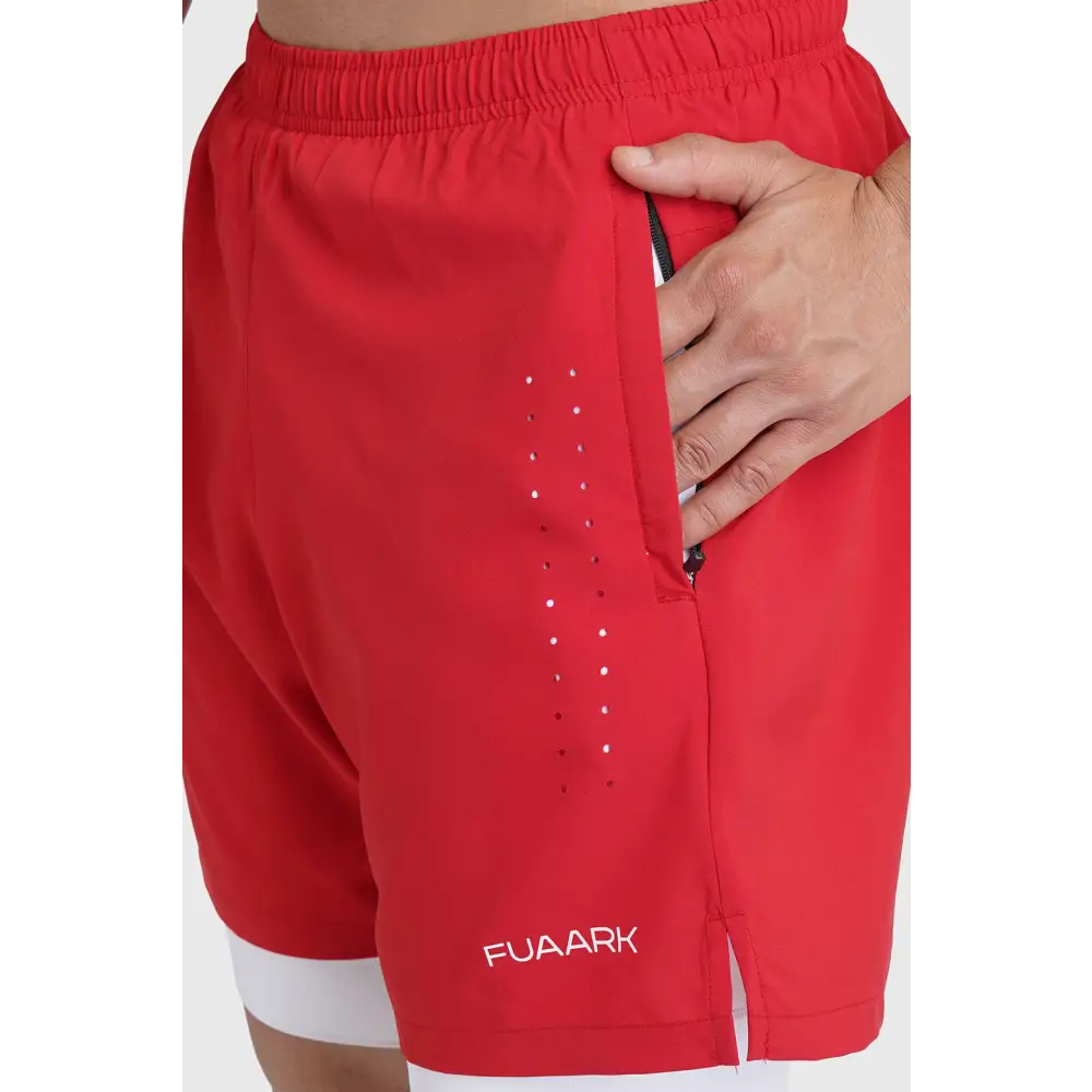 2 in 1 Laser Shorts Red - Shorts