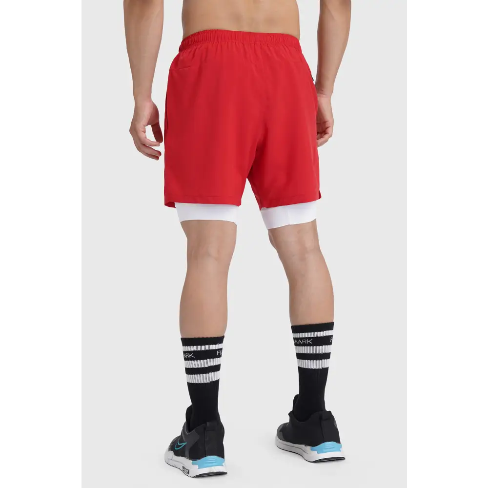 2 in 1 Laser Shorts Red - Shorts