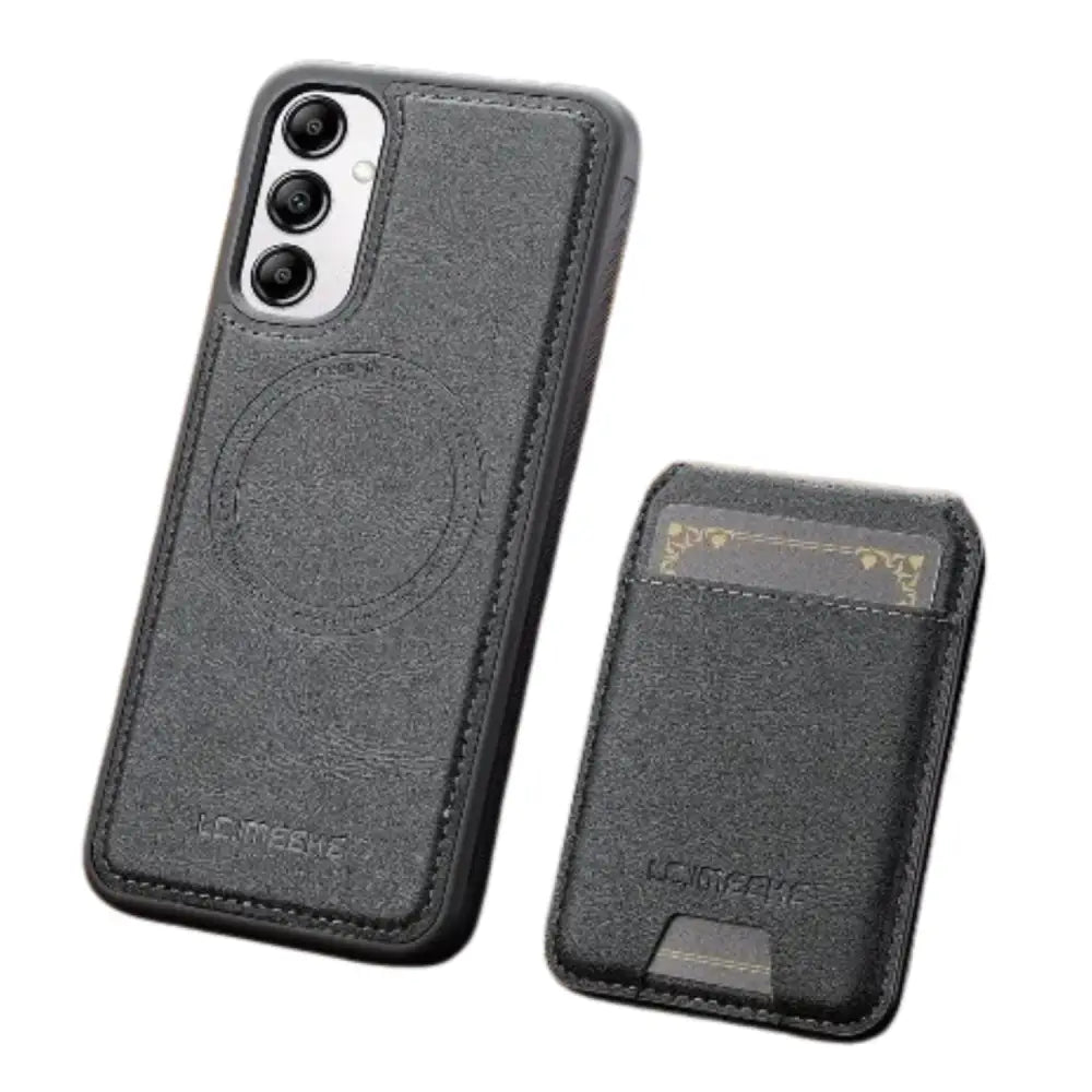 2-in-1 Magnetic Leather Case for Samsung (Black)
