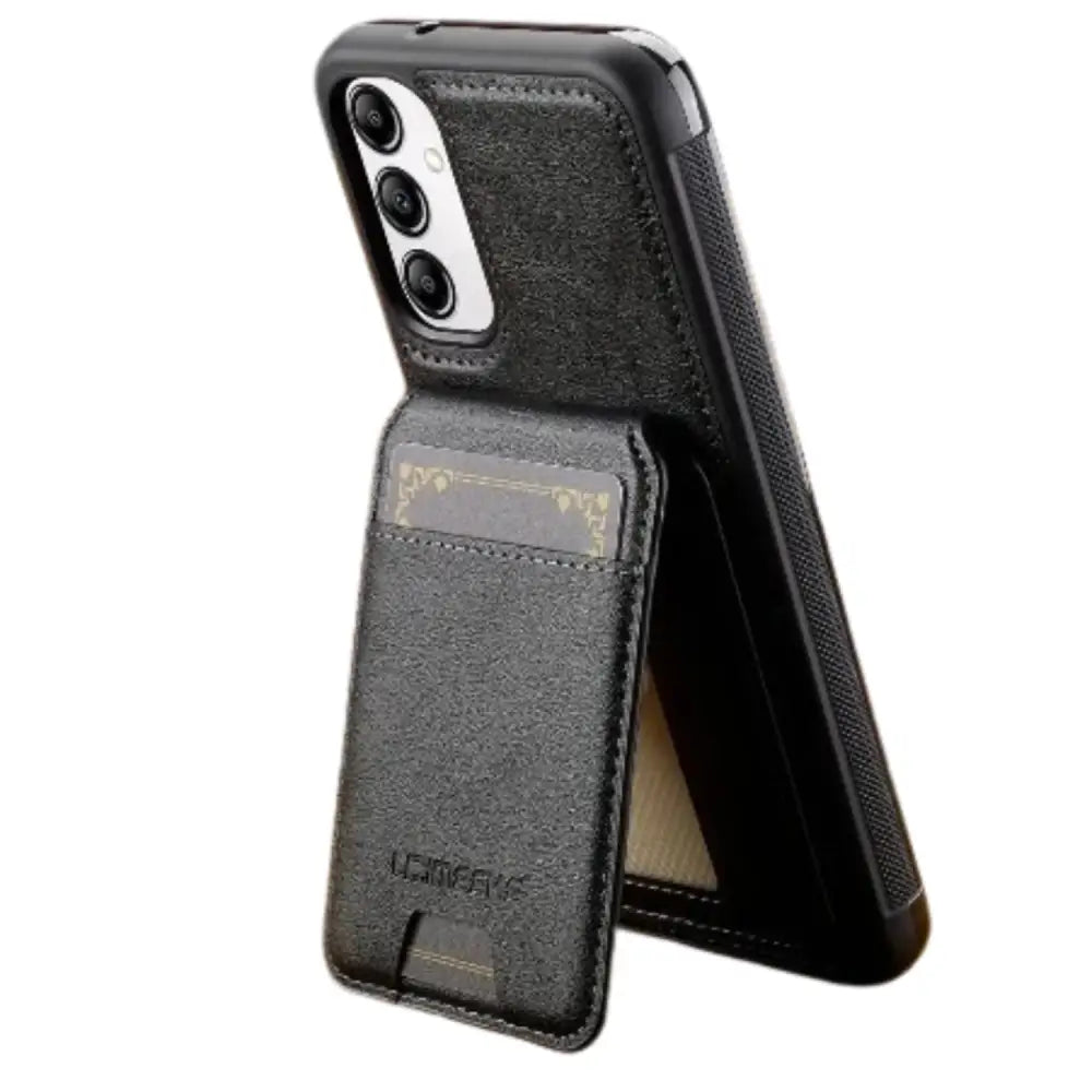 2-in-1 Magnetic Leather Case for Samsung (Black)