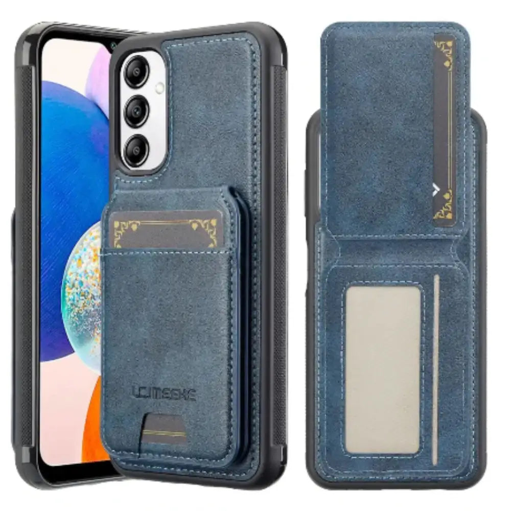 2-in-1 Magnetic Leather Case for Samsung (Blue)