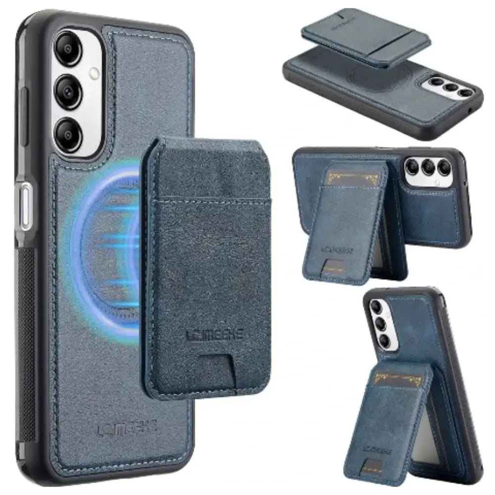 2-in-1 Magnetic Leather Case for Samsung (Blue)
