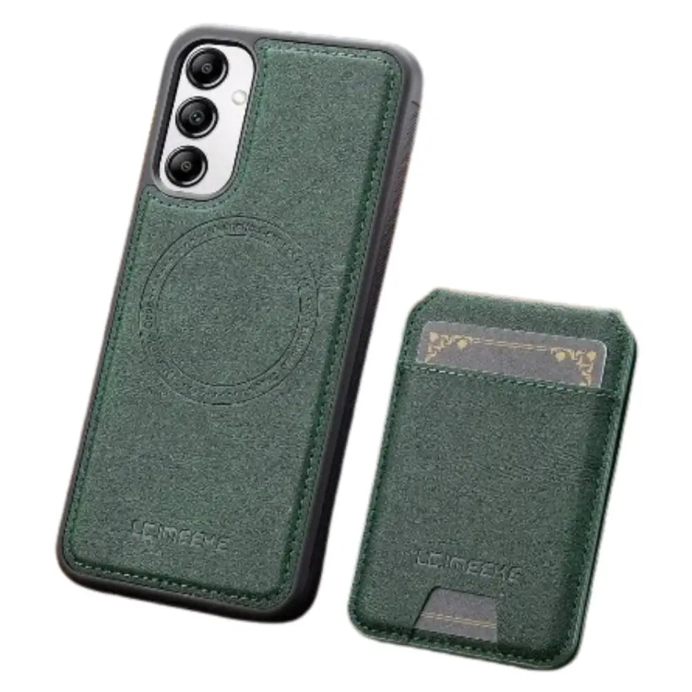 2-in-1 Magnetic Leather Case for Samsung (Green)
