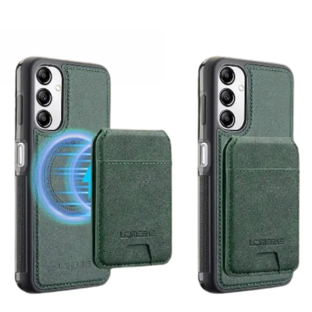 2-in-1 Magnetic Leather Case for Samsung (Green)