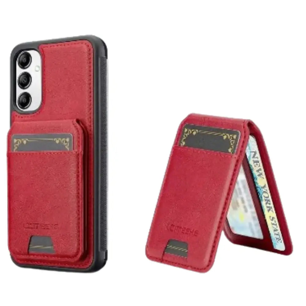 2-in-1 Magnetic Leather Case for Samsung (Red)