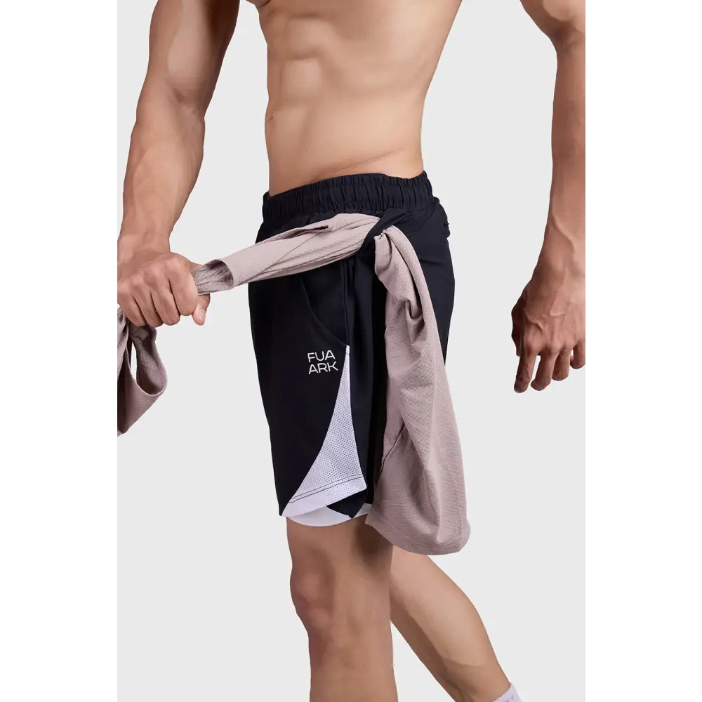 2 in 1 Mesh Short Black/White - Shorts
