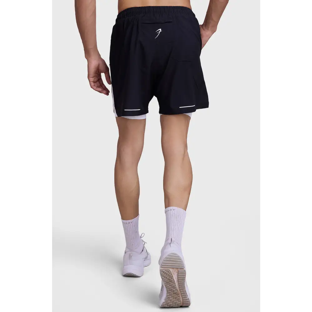 2 in 1 Mesh Short Black/White - Shorts