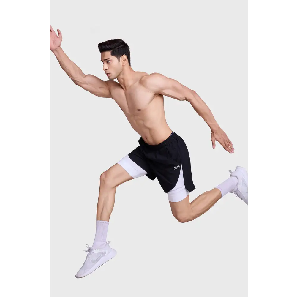 2 in 1 Mesh Short Black/White - Shorts