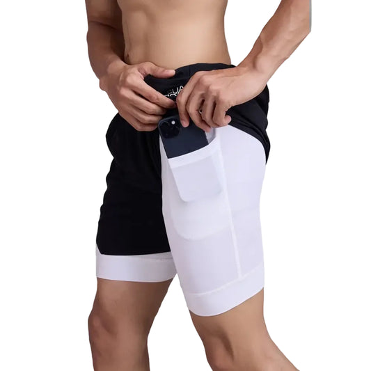 2 in 1 Mesh Short Black/White - Shorts