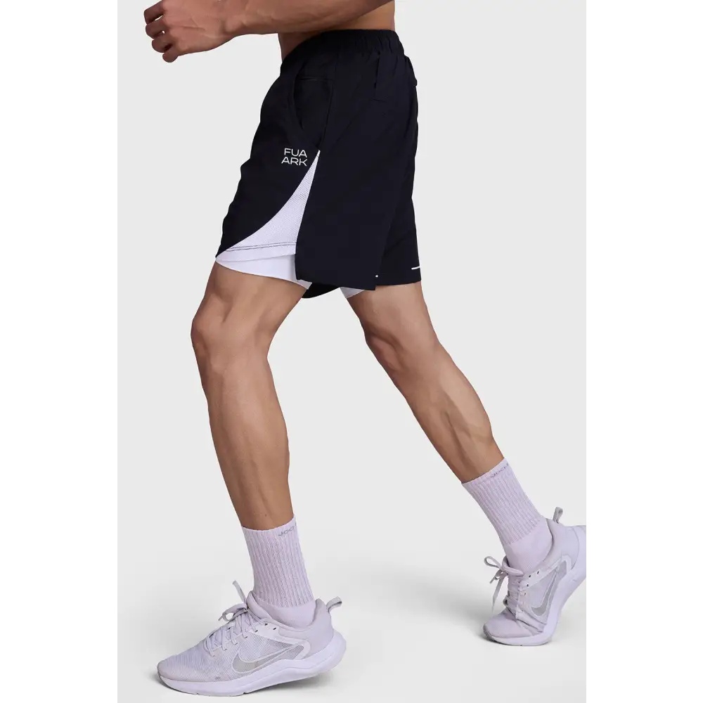 2 in 1 Mesh Short Black/White - Shorts