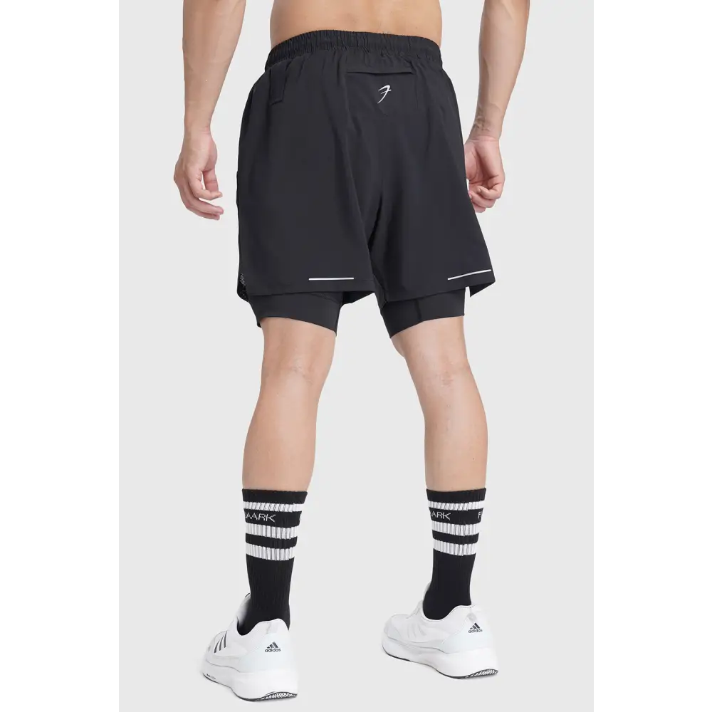 2 in 1 Mesh Shorts Black With Black - Shorts