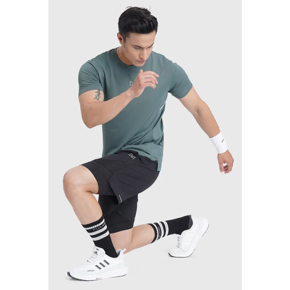 2 in 1 Mesh Shorts Black With Black - Shorts
