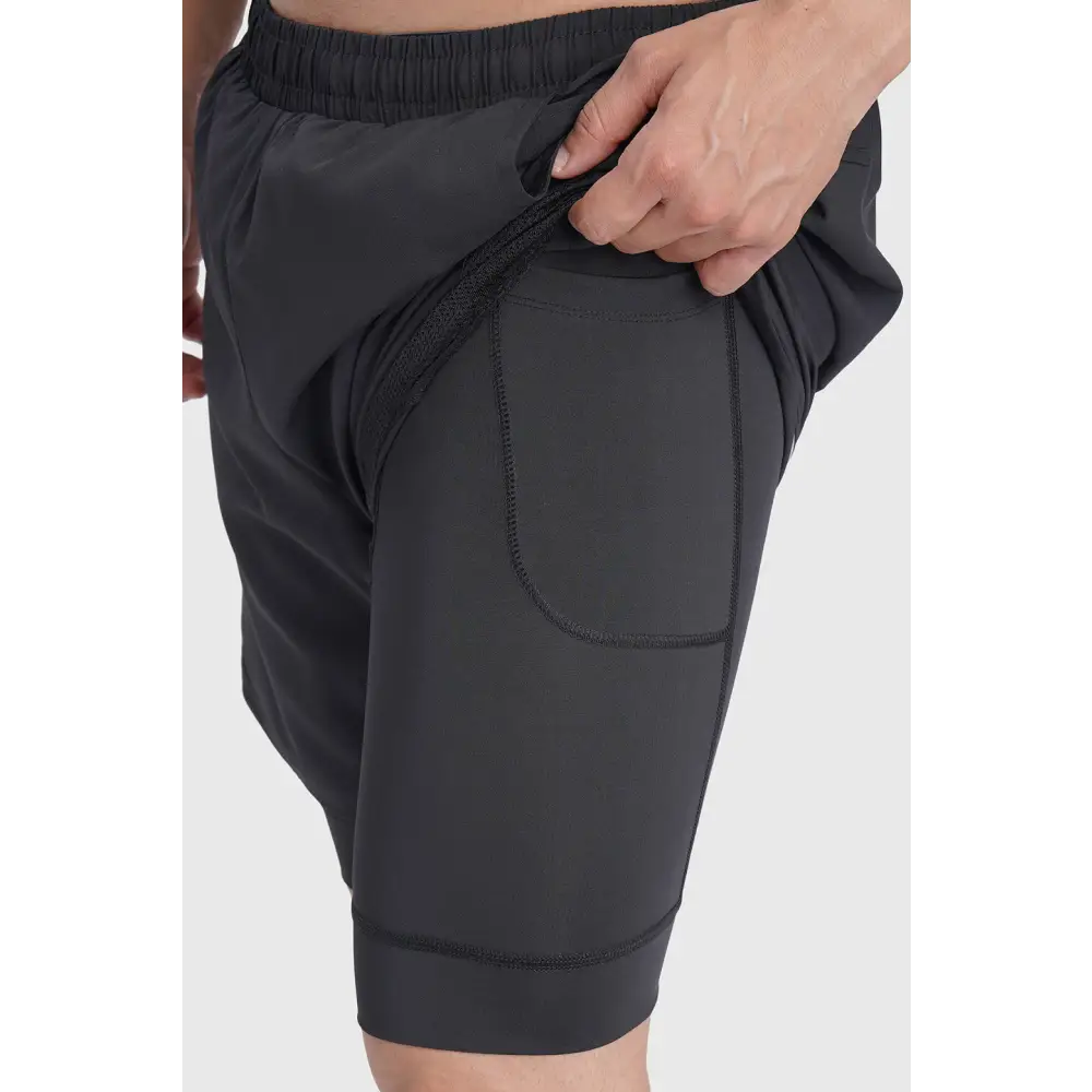 2 in 1 Mesh Shorts Black With Black - Shorts