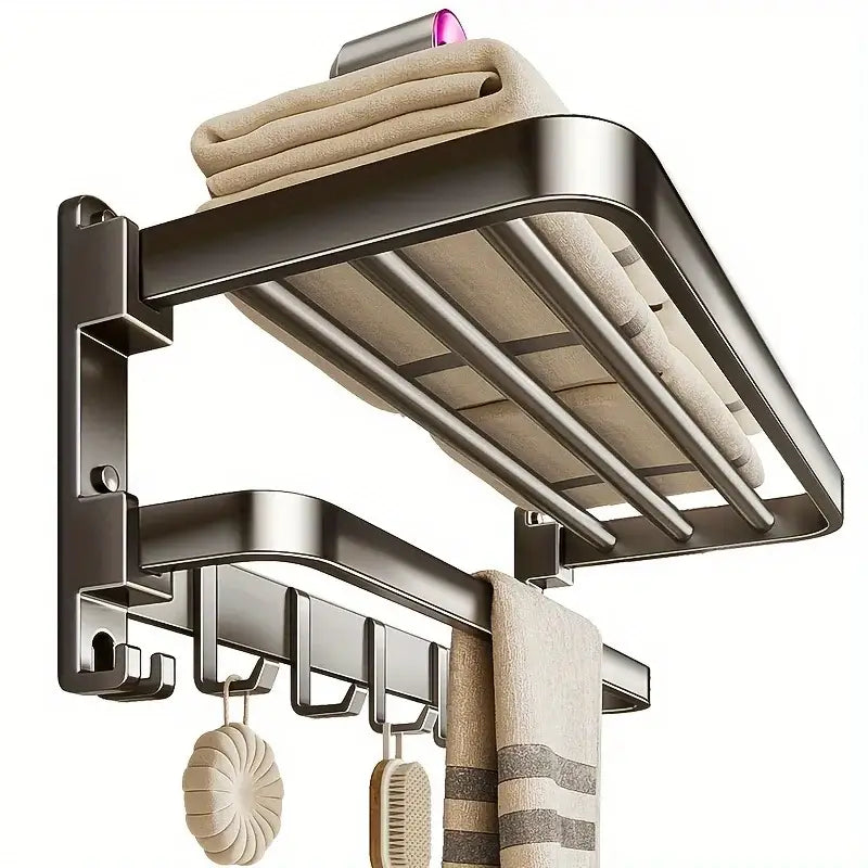 2-Layer Foldable RV Wall-Mount Towel Rack (different sizes available) - SS