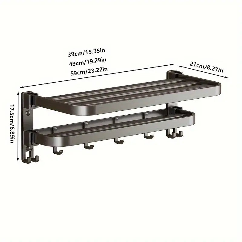 2-Layer Foldable RV Wall-Mount Towel Rack (different sizes available) - SS