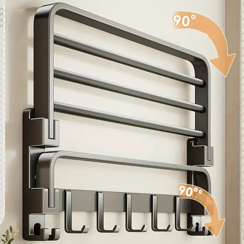 2-Layer Foldable RV Wall-Mount Towel Rack (different sizes available) - SS