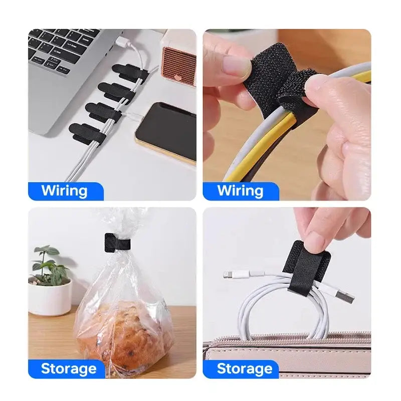 20/10/5PCS Releasable Cable Organizer Ties Mouse Earphones Wire Management Nylon Cable Ties Reusable Loop Hoop Tape