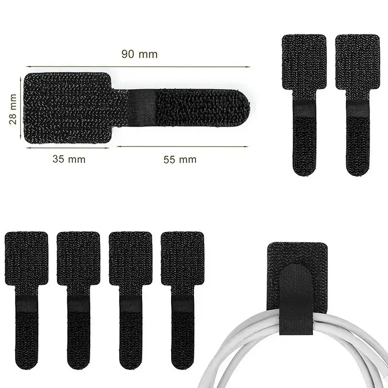20/10/5PCS Releasable Cable Organizer Ties Mouse Earphones Wire Management Nylon Cable Ties Reusable Loop Hoop Tape