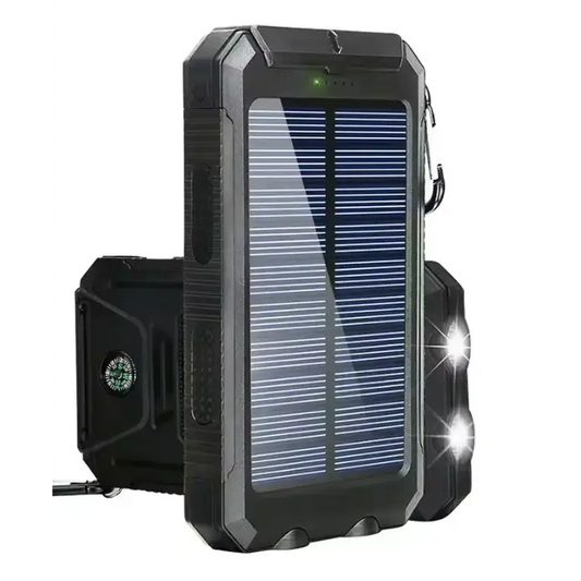 20000Mah Solar Powered Waterproof Power Bank - Black / 20000Mah