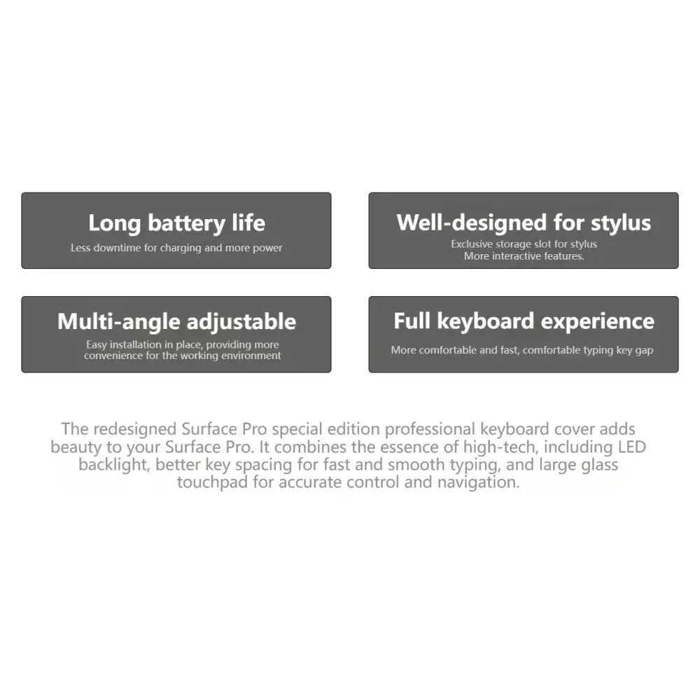 2025 New Colourways for Microsoft Surface Pro 8/9/10/X Bluetooth Keyboard Magnetic Tablet Wireless Touch Keyboard