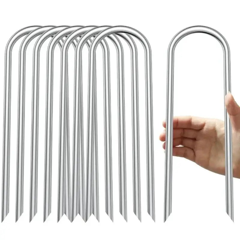 2026 Heavy-Duty U-Shaped Wind Stakes Galvanized Steel Ground Anchors Trampoline Stakes - Durable Heavy-Duty Trampoline