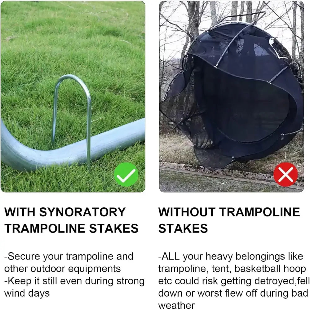 2026 Heavy-Duty U-Shaped Wind Stakes Galvanized Steel Ground Anchors Trampoline Stakes - Durable Heavy-Duty Trampoline