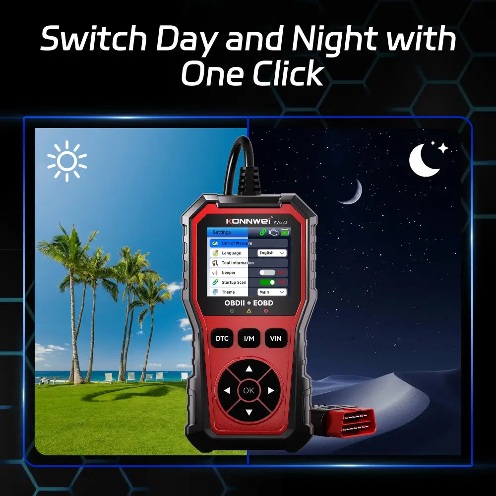 2026 KONNWEI KW330 Car OBD2 Fault Scanner Engine Battery Test Fault Code Clear Real-Time Data Professional OBD