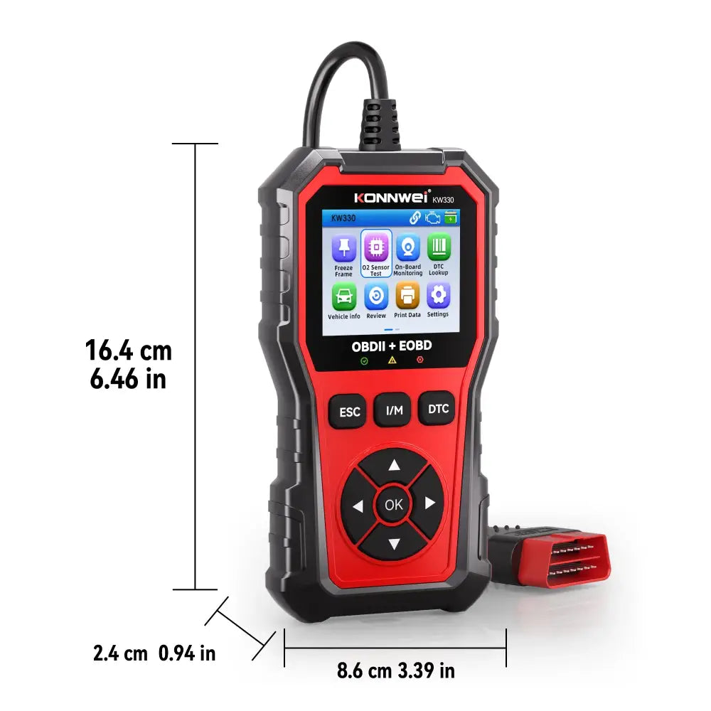2026 KONNWEI KW330 Car OBD2 Fault Scanner Engine Battery Test Fault Code Clear Real-Time Data Professional OBD