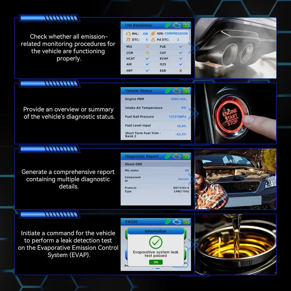 2026 KONNWEI KW330 Car OBD2 Fault Scanner Engine Battery Test Fault Code Clear Real-Time Data Professional OBD