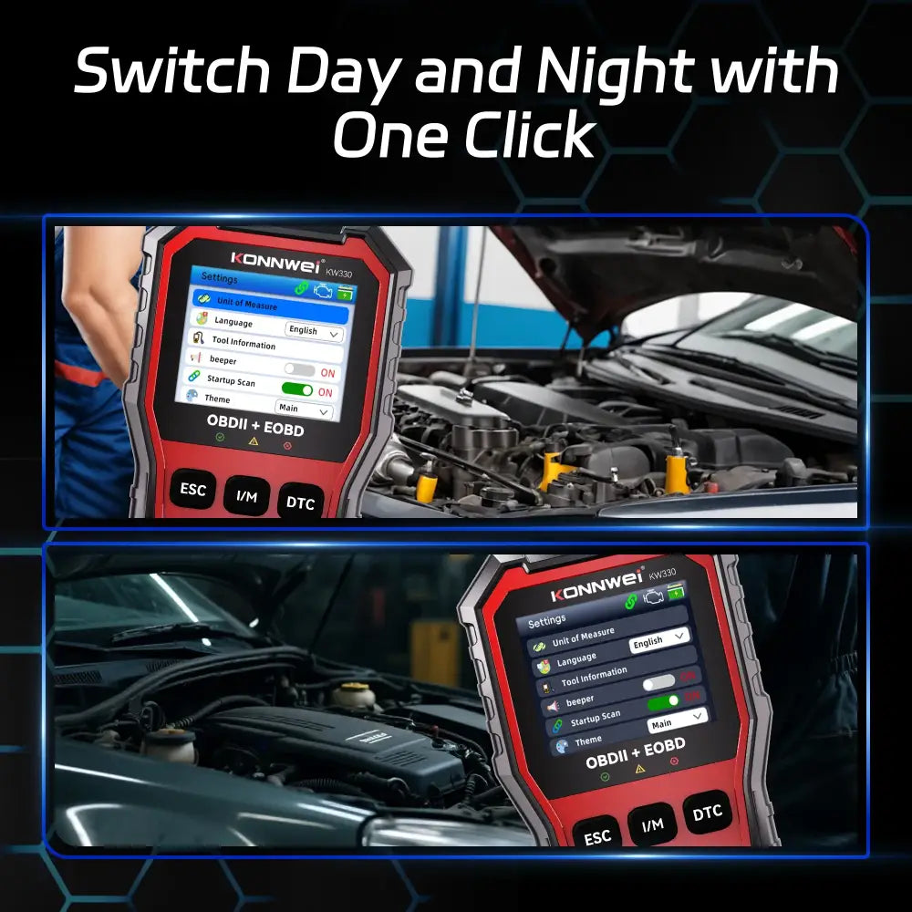 2026 KONNWEI KW330 Car OBD2 Fault Scanner Engine Battery Test Fault Code Clear Real-Time Data Professional OBD