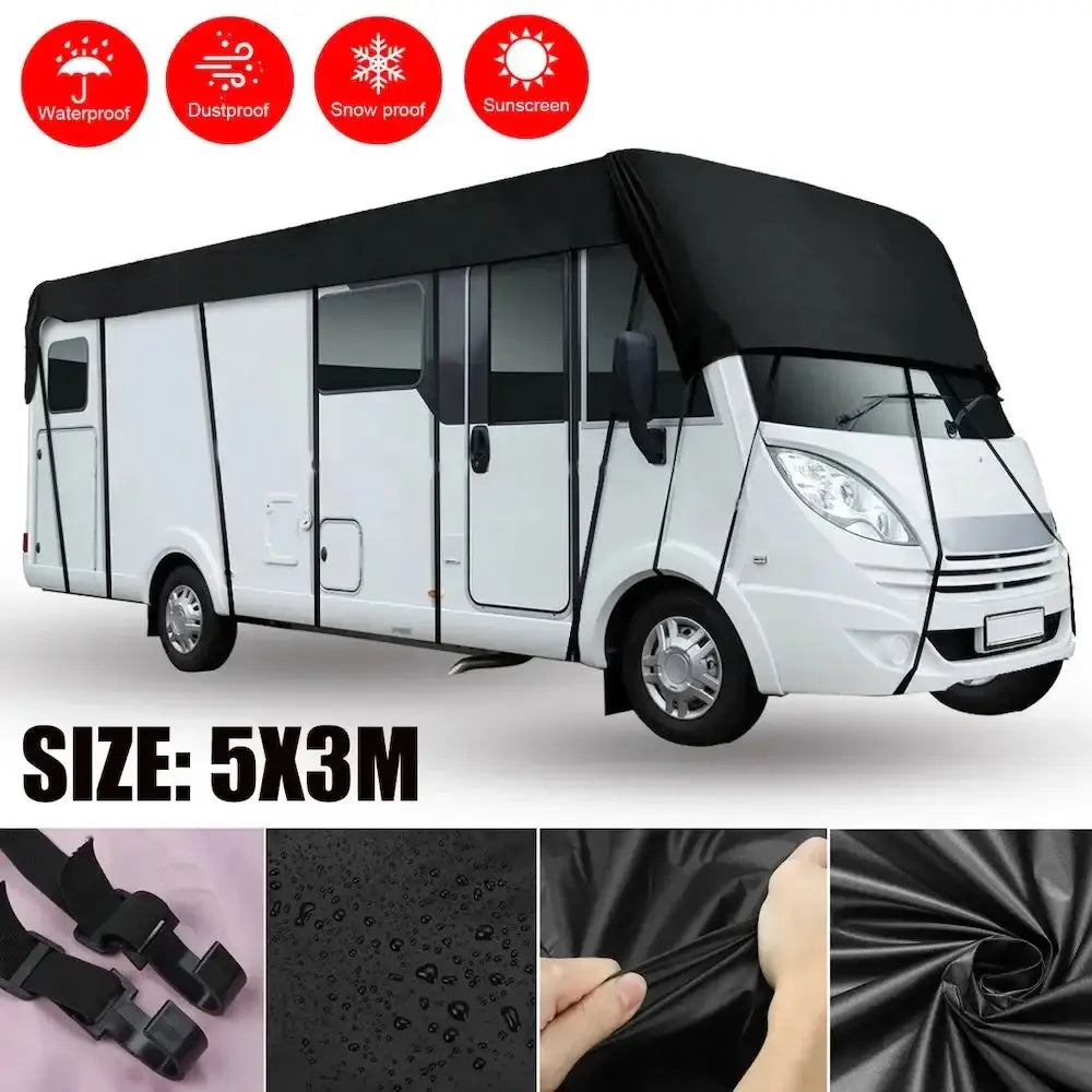210D Black RV & Motorhome Roof Protective Cover - 5X3m / Roof Protective Cover - HBC