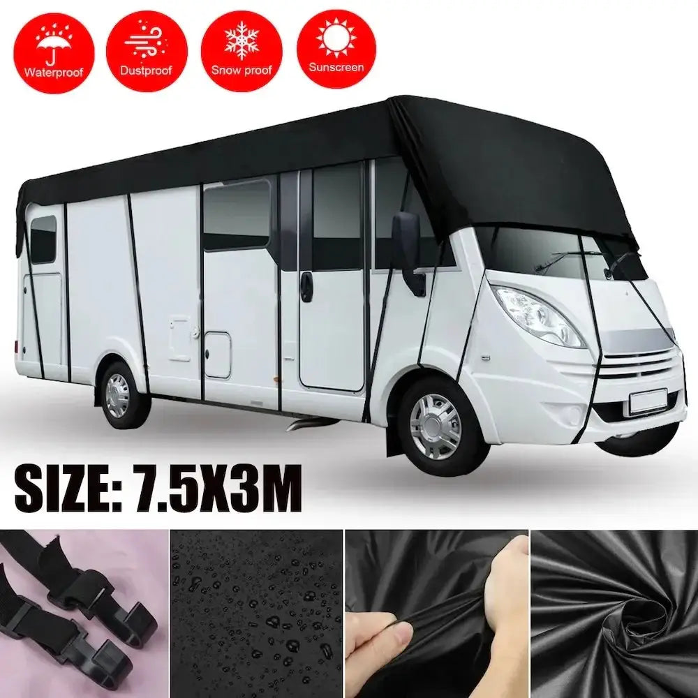210D Black RV & Motorhome Roof Protective Cover - 7.5x3m / Roof Protective Cover - HBC