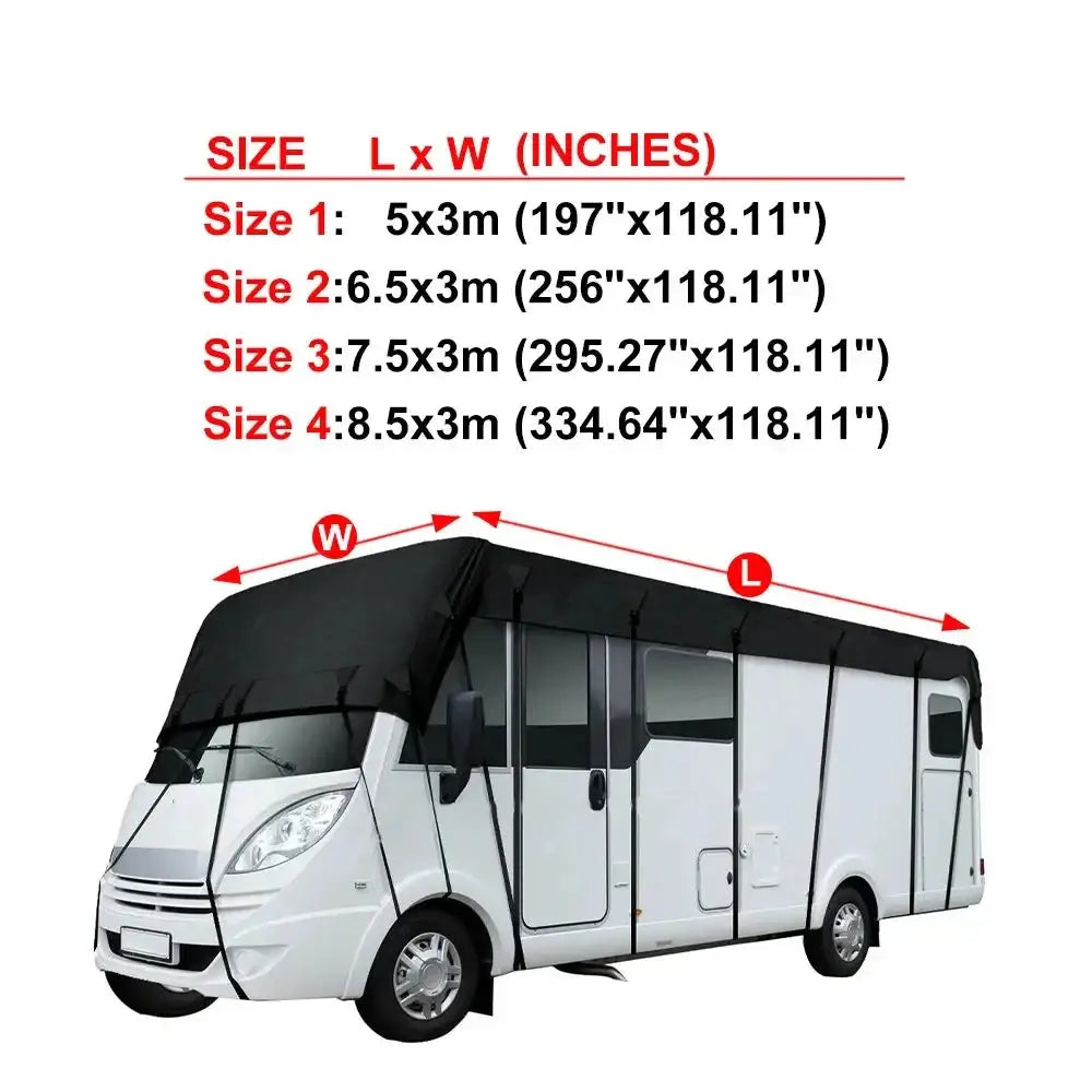 210D Black RV & Motorhome Roof Protective Cover - HBC