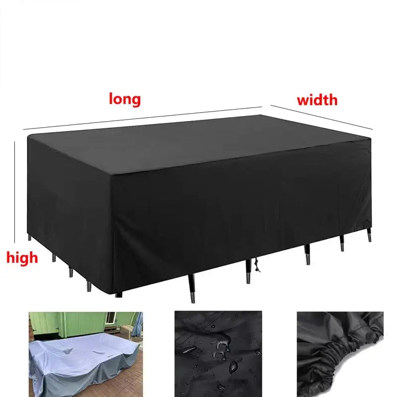 210D Oxford Waterproof Garden Table Cover – UV & Windproof (different sizes available) - SS