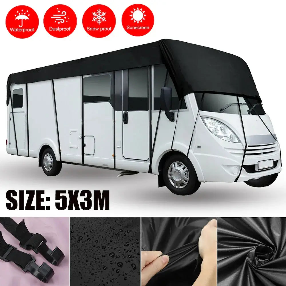210D Waterproof RV Roof Cover Tarpaulin Sunshade (different sizes available) - 5X3m - HBC