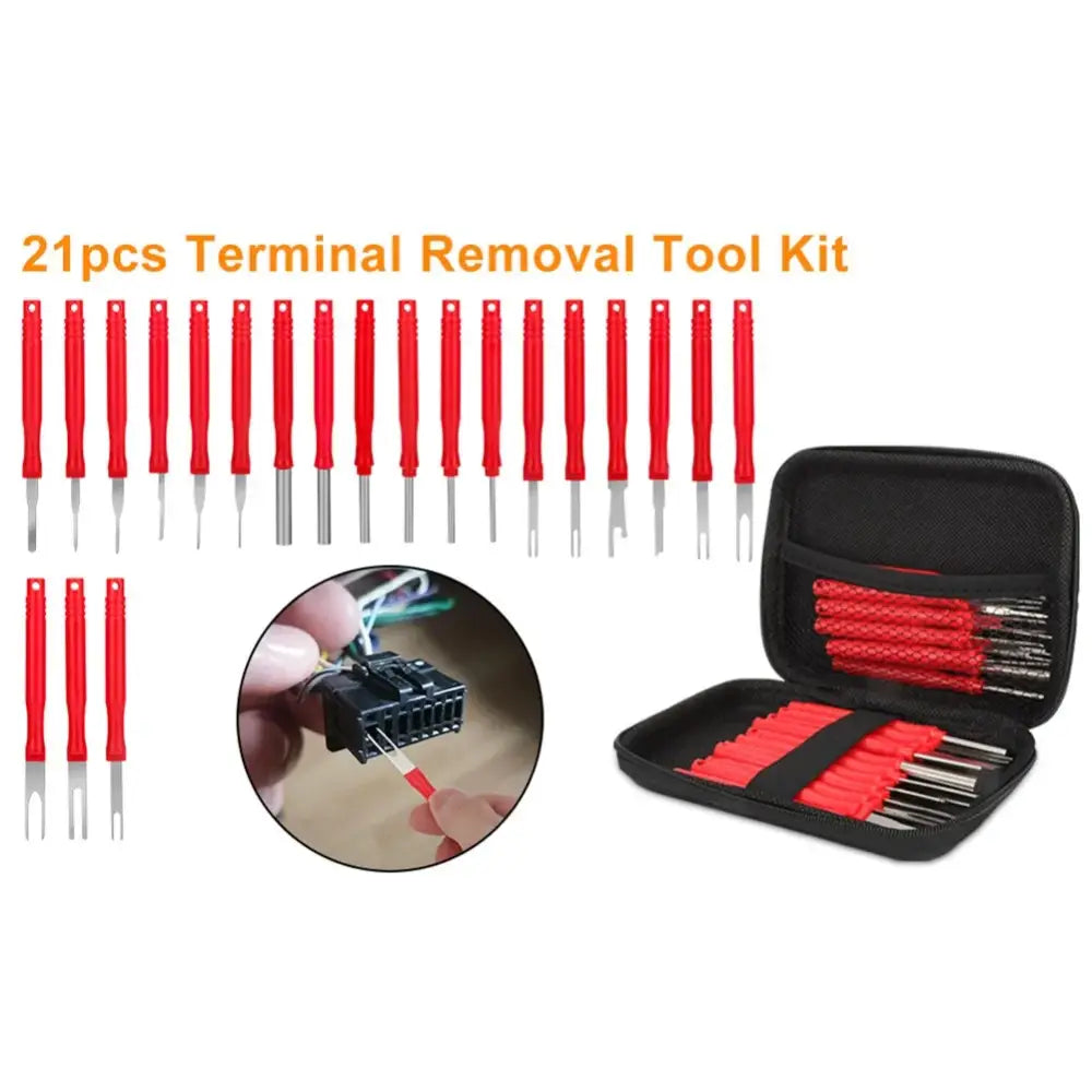 21PCS Electrical Terminal Removal Tool Set (21pcs) - 21 piece set / Pin Extractor - HBC