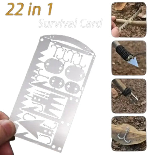 22-in-1 Stainless Steel Survival Tool Card - SS