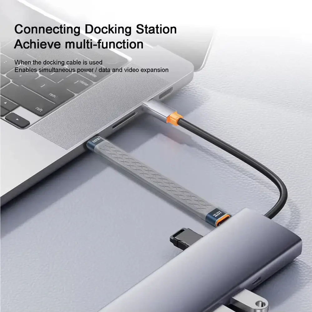 240W 40GB Short USB-C to USB-C Fast Charging Cable with 40Gbps Data Transfer and 8K Video Support - Gray / 13Cm