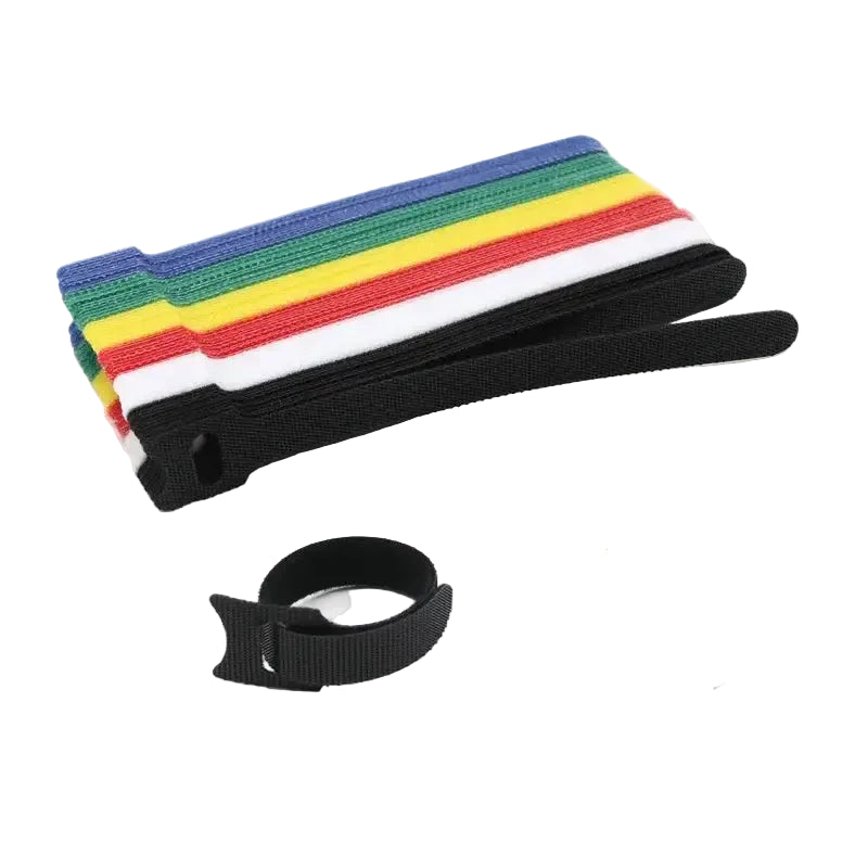 250mm Reusable Fastening Cable Ties Hook and Loop Tape Cable Straps Wire Ties Cable Management Adjustable Cord